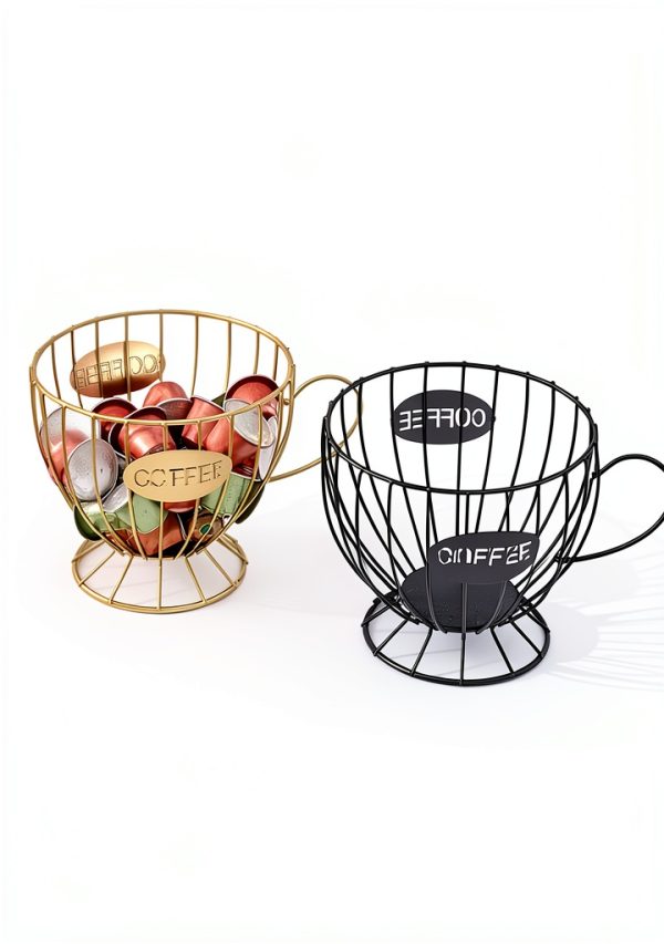 Coffee Pod Holder Metal Wire Basket SEEK RARE Kitchen-7