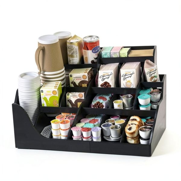 Suli 3 Tier Coffee Pod Organizer Wooden Black-6