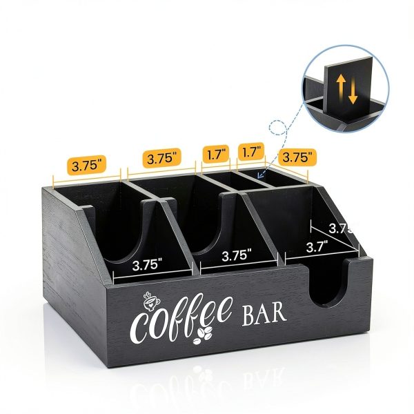 Uipame Coffee Bar Organizer Wood Finish-6