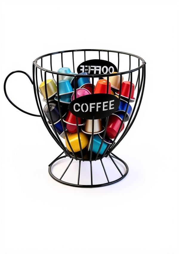 Coffee Pod Holder Metal Wire Basket SEEK RARE Kitchen-5