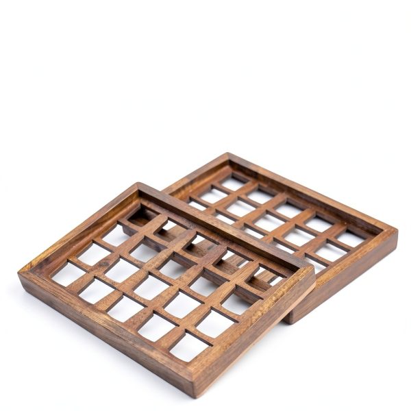 Acacia Wood Coffee Pod Tray ACBORN 2‑Pack Organizer-3