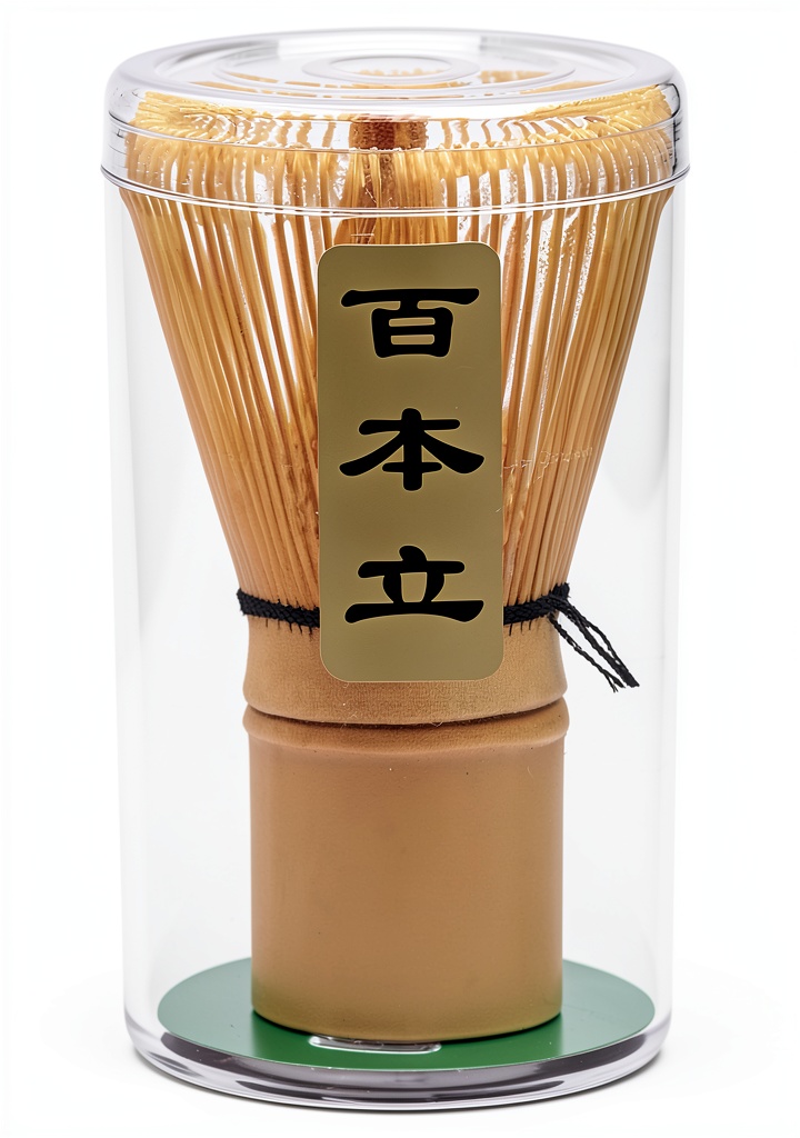 ZENRC matcha whisk showcasing golden bamboo and fine prongs