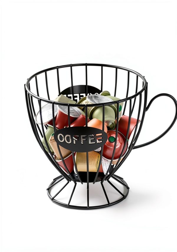 Coffee Pod Holder Metal Wire Basket SEEK RARE Kitchen-6