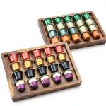 Acacia Wood Coffee Pod Tray ACBORN 2‑Pack Organizer-0