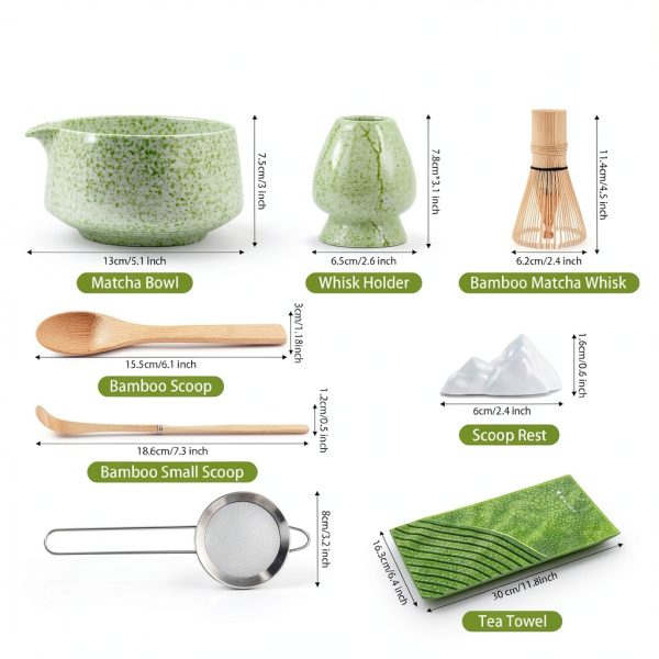BEWOS Matcha Set Spring Collection Ceramic Bowl Bamboo Whisk-1