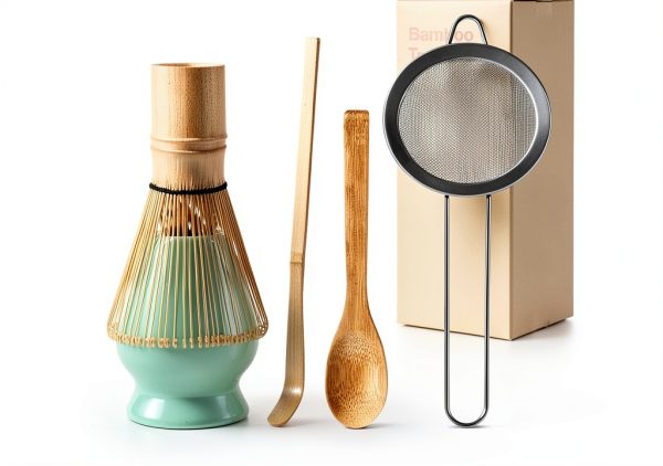 Matcha Whisk Set YEONHWA Bamboo Green 5 Pack-0