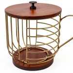 Wooden Coffee Pod Basket MFBJXC Modern Gold Lid-0