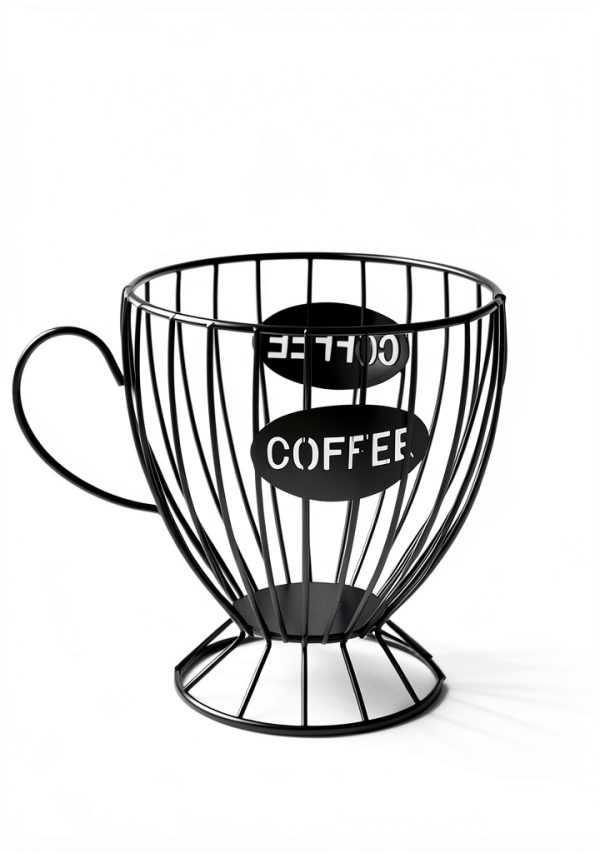 Coffee Pod Holder Metal Wire Basket SEEK RARE Kitchen-1