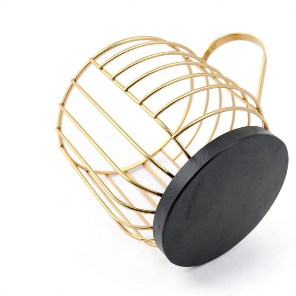 Nespresso Coffee Pod Holder Wood Finish Gold FIVE TWENTY CO.-2