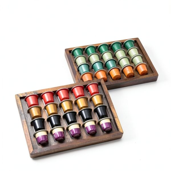 Acacia Wood Coffee Pod Tray ACBORN 2‑Pack Organizer-5