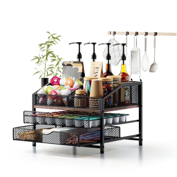 Segtenant Metal Coffee Organizer Square Design-6