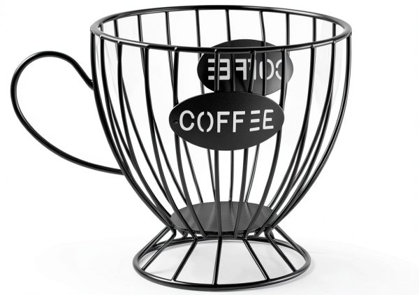 Coffee Pod Holder Metal Wire Basket SEEK RARE Kitchen-0