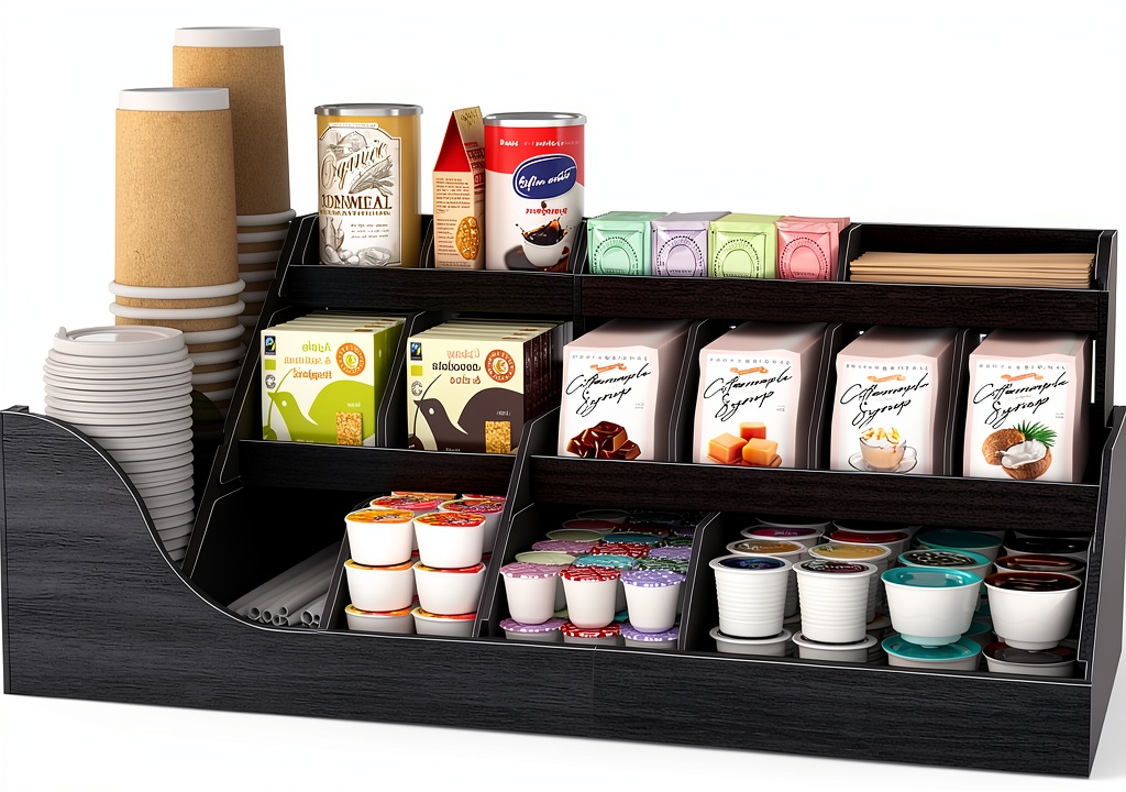 Suli 3-tier coffee pod organizer on a kitchen counter