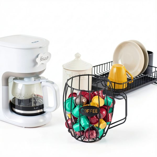 Coffee Pod Holder MOLIGOU Iron Round Design-4