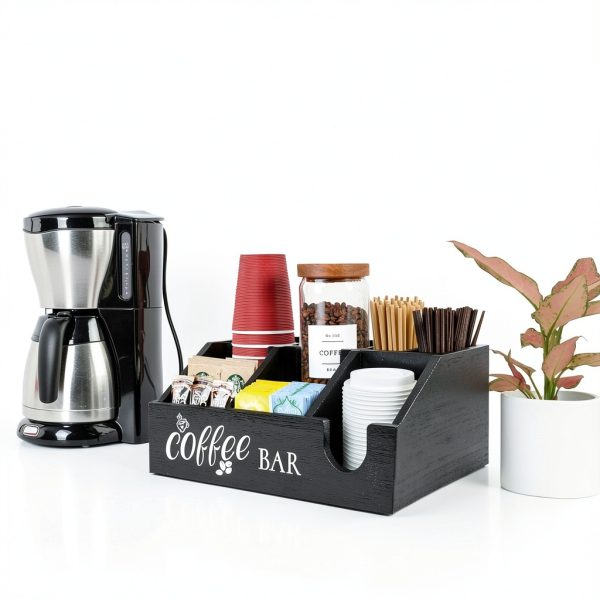 Uipame Coffee Bar Organizer Wood Finish-2