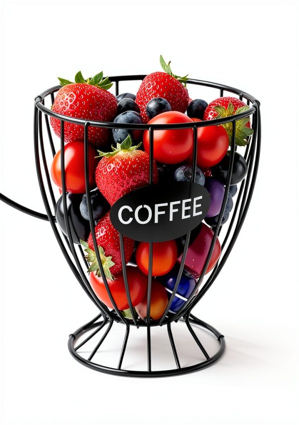 Coffee Pod Holder Metal Wire Basket SEEK RARE Kitchen-4