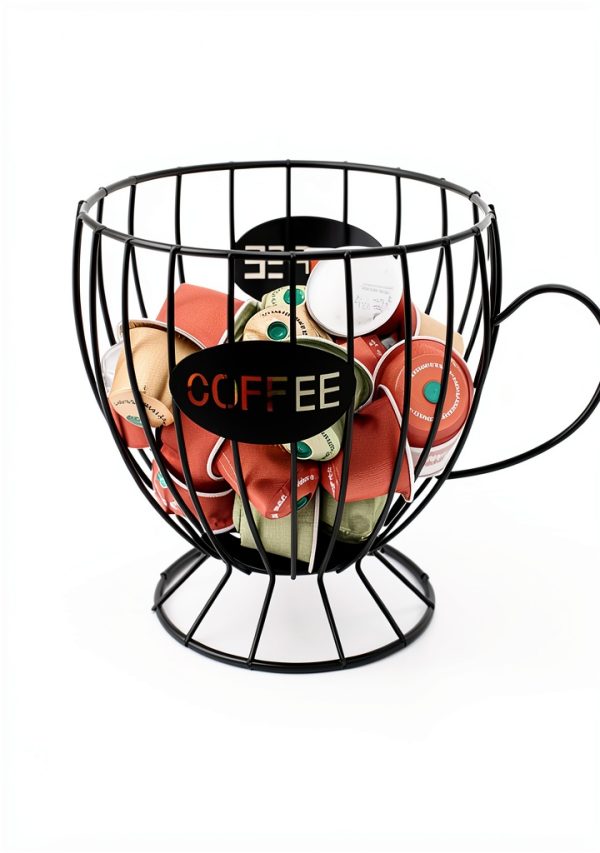 Coffee Pod Holder Metal Wire Basket SEEK RARE Kitchen-3