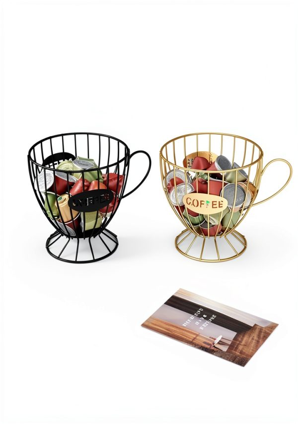 Coffee Pod Holder Metal Wire Basket SEEK RARE Kitchen-8