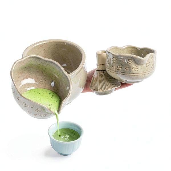 SGDD Matcha Whisk Set Bamboo Whisk Ceramic Bowl Gift-3