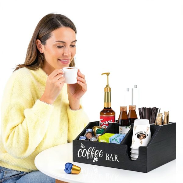 Uipame Coffee Bar Organizer Wood Finish-4