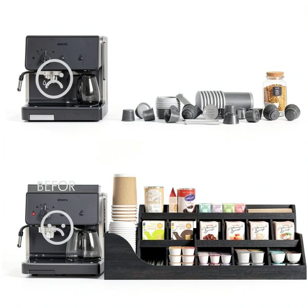Suli 3 Tier Coffee Pod Organizer Wooden Black-3
