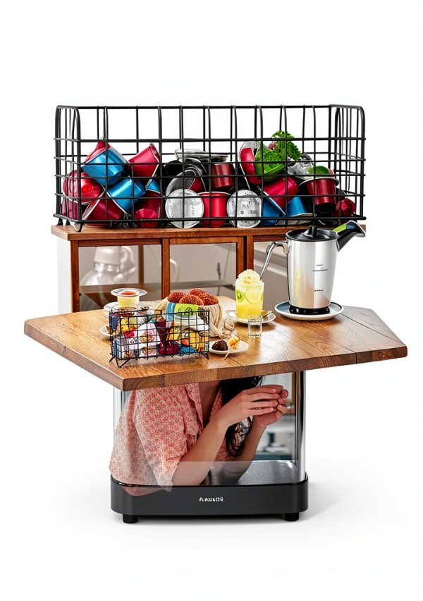 Black Coffee Pod Holder by ELLDOO Kitchen Storage-6