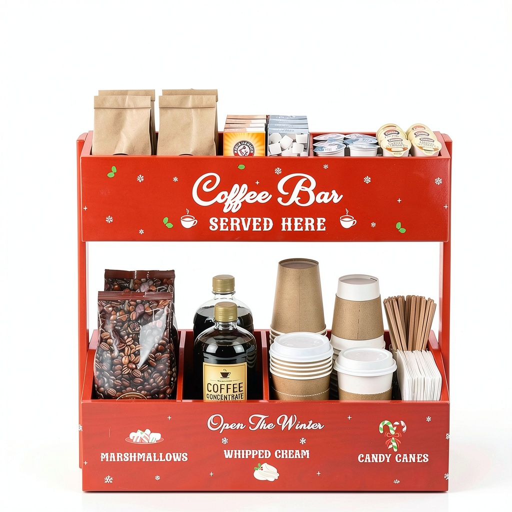 Chunful two‑tier coffee bar storage box on a kitchen counter