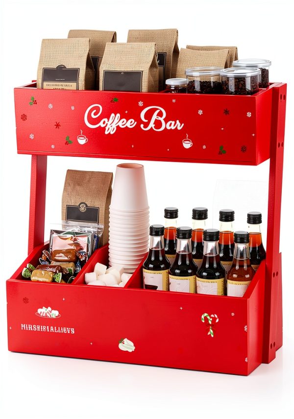 Coffee Bar Storage Box Chunful Wood Organizer-7