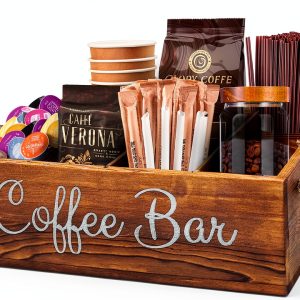 Wooden Coffee Organizer QUALLON Charred Design-0