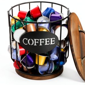 Coffee Pod Holder Yarlung Black Wire Basket-0
