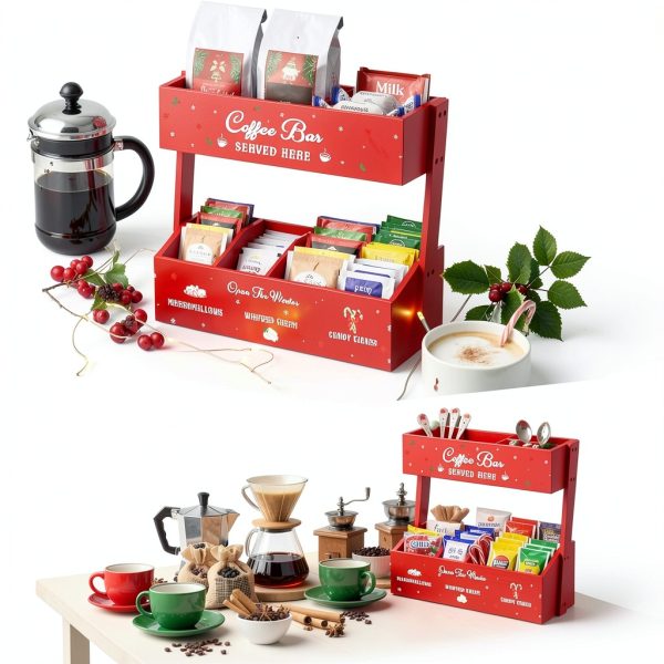 Coffee Bar Storage Box Chunful Wood Organizer-6