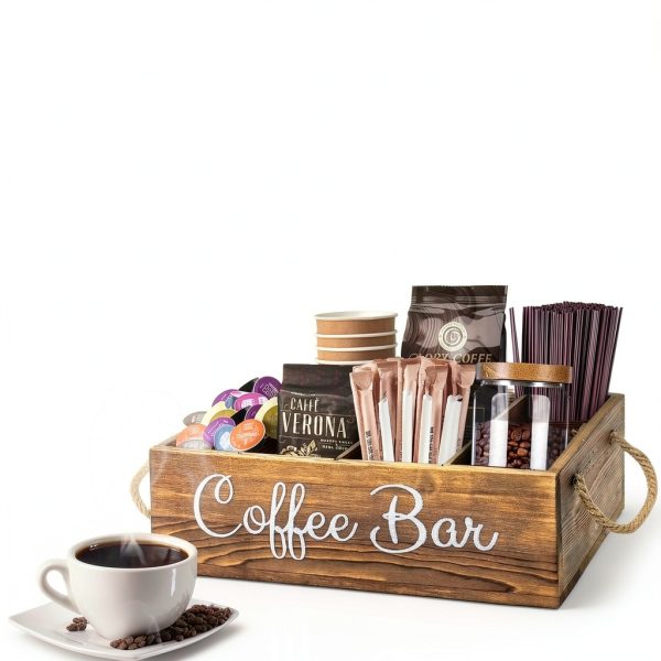 Wooden Coffee Organizer QUALLON Charred Design-3