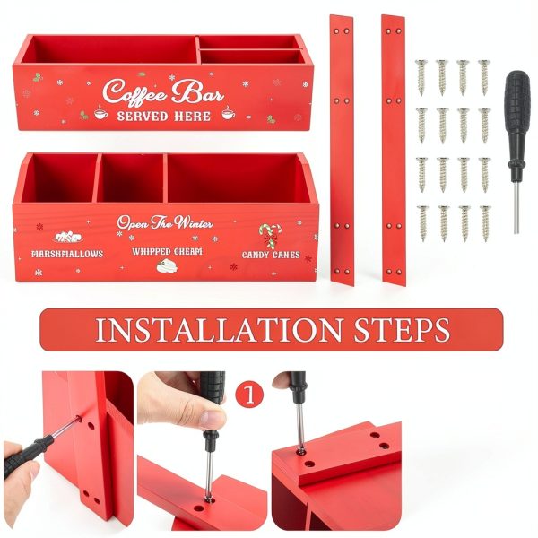 Coffee Bar Storage Box Chunful Wood Organizer-2
