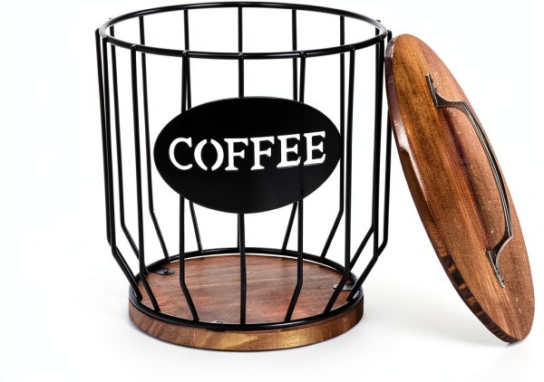 Coffee Pod Holder Yarlung Black Wire Basket-2