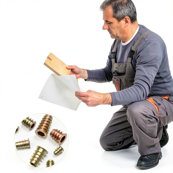 165PCS Threaded Inserts Nuts, Wood Insert Assortment Tool Kit, M4/M5/M6/M8 Furniture Screw in Nut Inserts Metric Bolt Fastener Hex Socket Drive for Wood Furniture Assortment-6