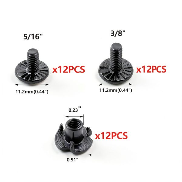 Gun Holster Screws Kit Longting 12-Set Carbon Steel Dacromet T-Nuts-1