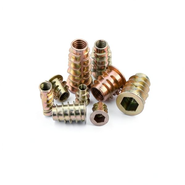 165PCS Threaded Inserts Nuts, Wood Insert Assortment Tool Kit, M4/M5/M6/M8 Furniture Screw in Nut Inserts Metric Bolt Fastener Hex Socket Drive for Wood Furniture Assortment-5