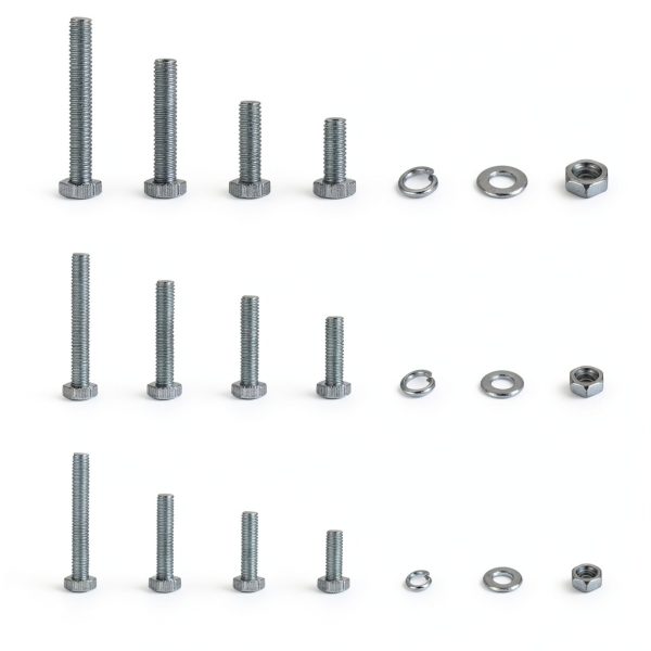 Hex Bolts and Nuts and Washers Assortment Kit, 496 Pcs Metric Hex Head Nuts and Bolts Kit, Stainless Steel Machine Screws Bolts Nuts Flat & Spring Lock Washers Set - M4 M5 M6-1