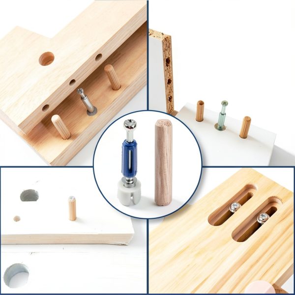 Mriuuod 120Pcs Cam Lock Furniture Kit 3-in-1 Eccentric Hardware-4