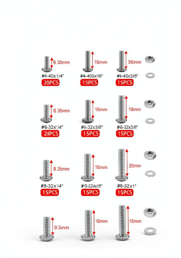 Twidec 1281PCS Nuts & Bolts Kit 304 SS Machine Screws Phillips & Flat-5