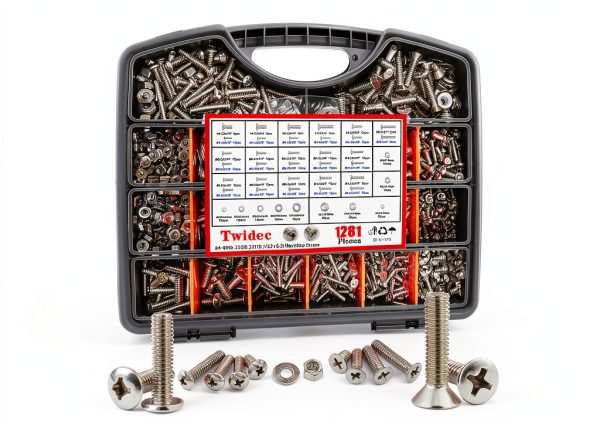 Twidec 1281PCS Nuts & Bolts Kit 304 SS Machine Screws Phillips & Flat-0