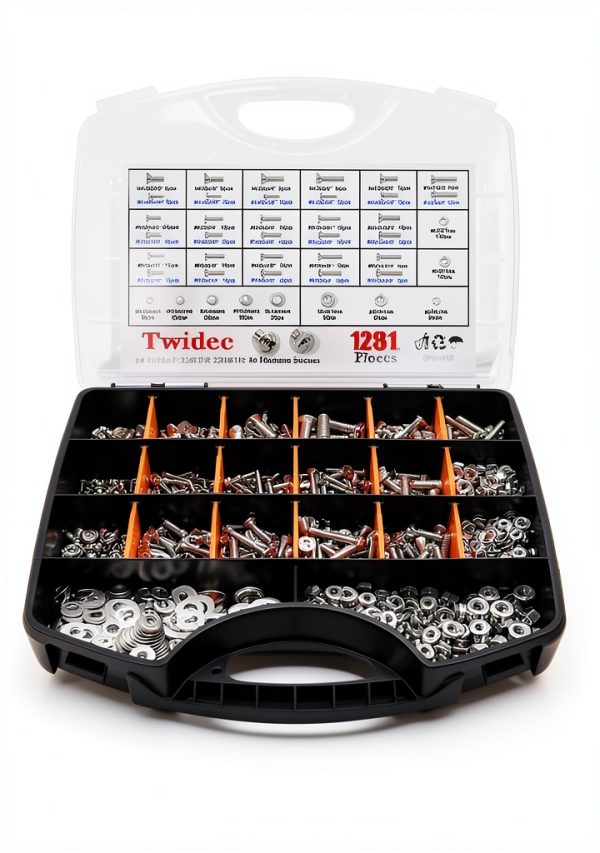 Twidec 1281PCS Nuts & Bolts Kit 304 SS Machine Screws Phillips & Flat-6