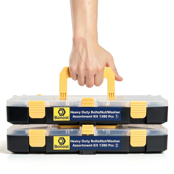 1380pcs Nuts and Bolts Kit Bonost Grade 8.8 Metric M4-M8 Zinc-4